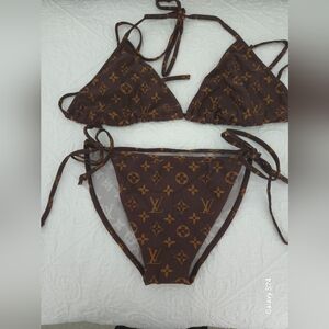 Louis Vuitton Brown Monogram Bikini Set